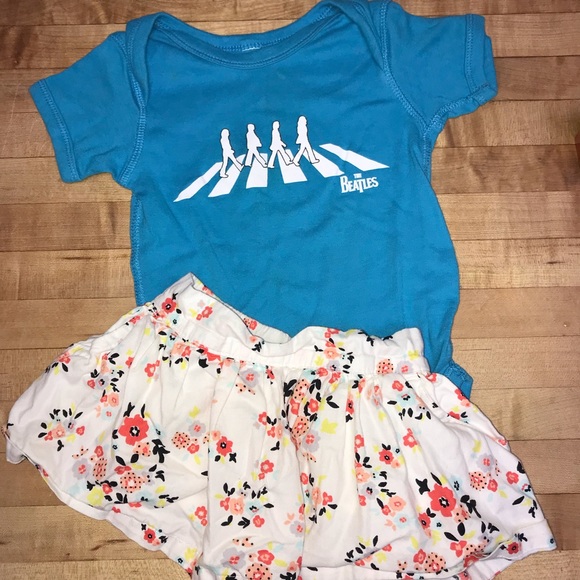 Beatles Onesie & Floral Skirt - Picture 1 of 4